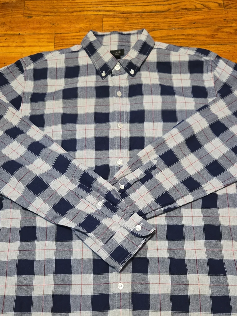 J Crew Shirt Men's Large Multicolor Plaid Oxford Button Down Long Sleeve Office